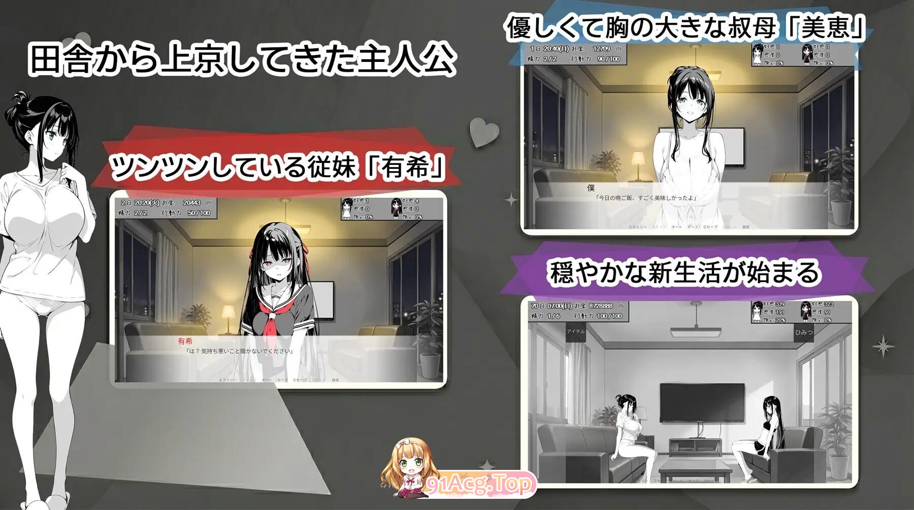 スキだらけ！～叔母と従妹同棲ライフ～ PC端 AI汉化版 预览图