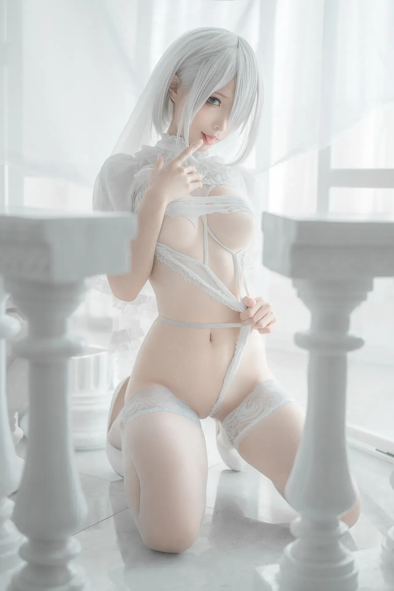 『套图』2B 白婚纱 - 蠢沫沫 套图 预览图