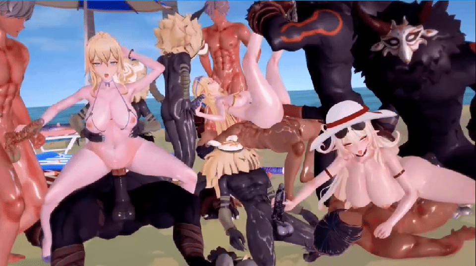MMD Lynlynop 4月4原神 爱丽丝+琴+尼可沙滩泳装趴 动漫视频 预览图