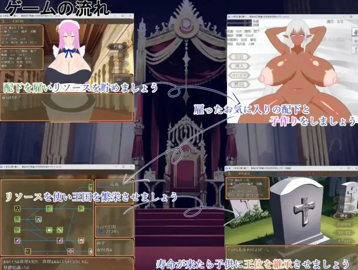 正如童子王所说.宫廷黑帮少女及其后裔成长线了1.0 双端 AI汉化版 预览图