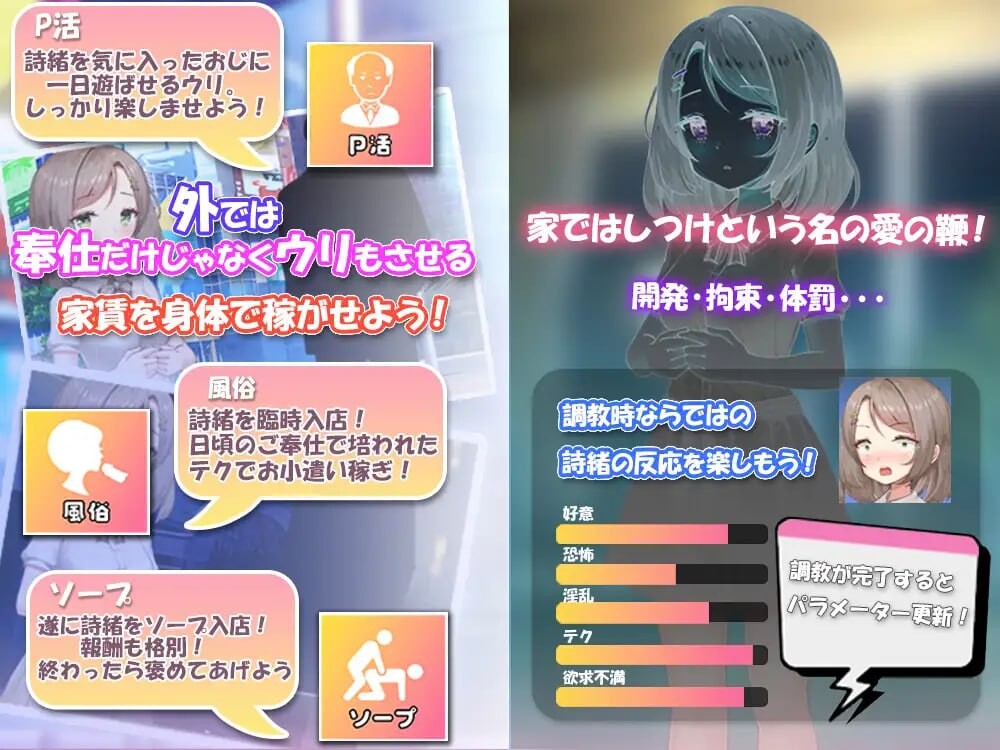 将纯真少女养成成我喜欢的模样 收留无家可归的少女并进行剧情向开发！宠爱还是欺凌全凭我的喜好 PC端 汉化版 预览图