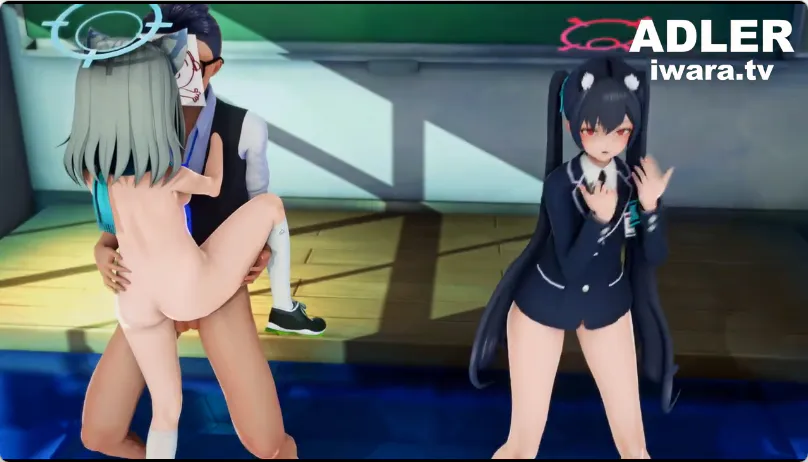 碧蓝档案同人/3D/精致建模/神作/MMD ADLER白子&芹香 动漫视频 预览图