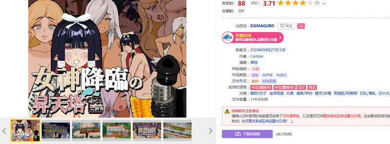 女神降临的升天塔 双端 官中版 预览图