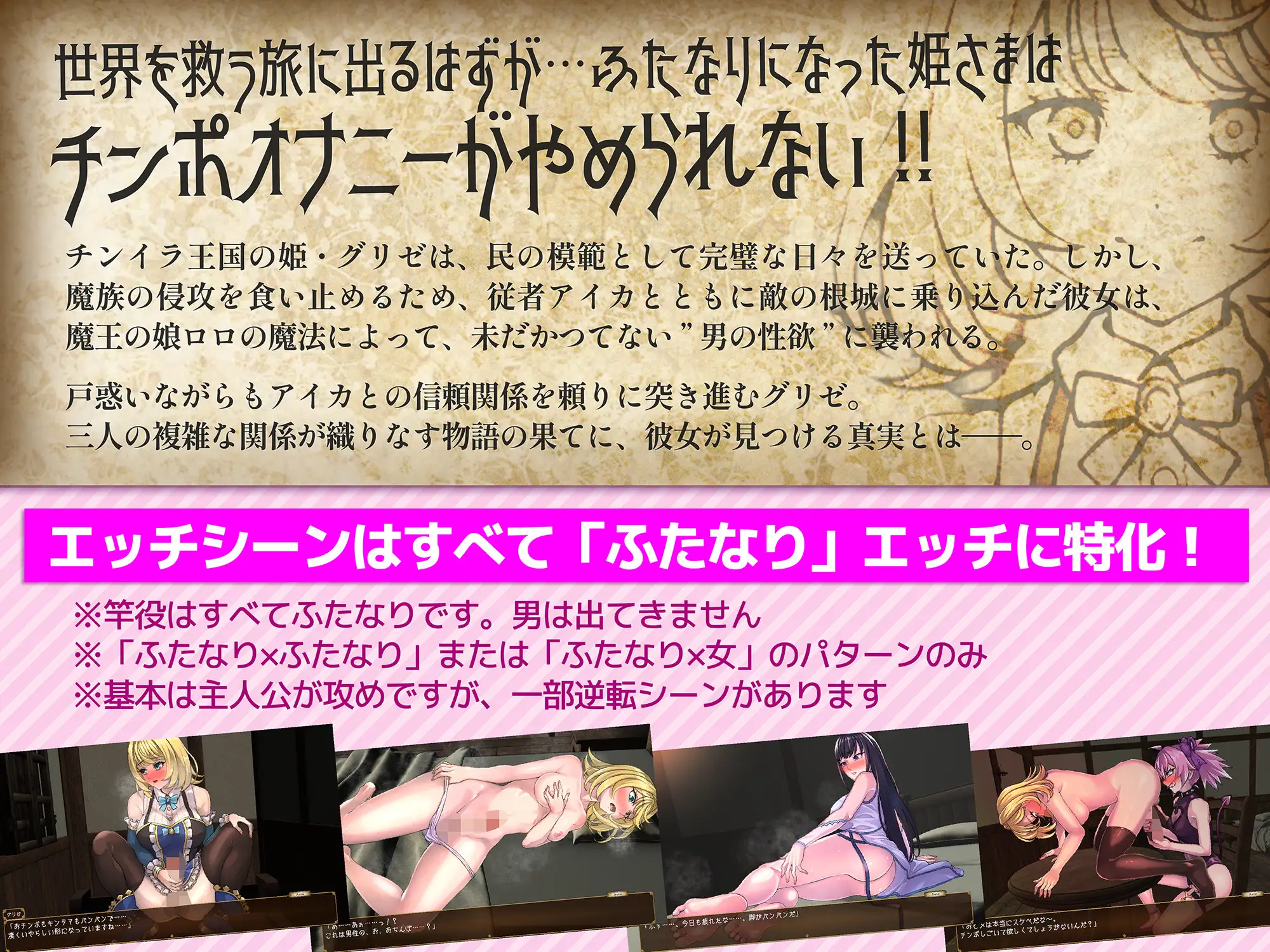 特殊角色公主格莉泽的男性特征自制录 ふたなり姫グリゼのおチンポ自制録 PC端 AI汉化更新版 预览图