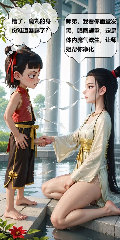 毁童年 魔童降世之哪吒肉碰肉大战鹤童姐姐 “玉虚宫战役+哪吒同人” 漫画图集 预览图