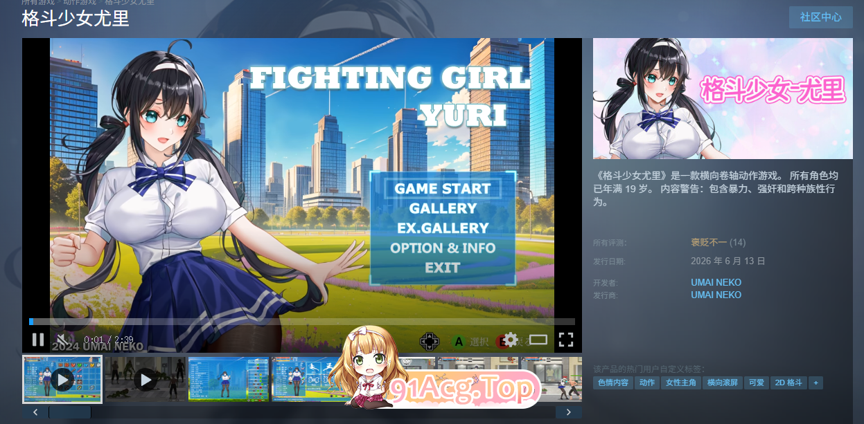 格斗少女尤里 官方中文正式步兵版 PC端 官中步兵 预览图