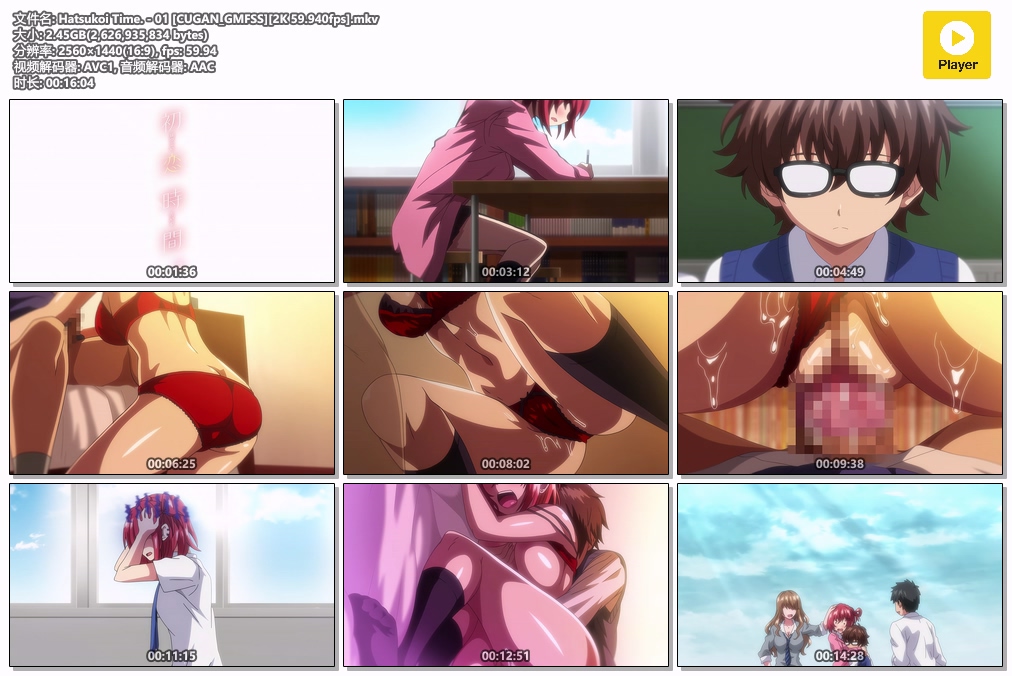 2D动画/里番/荻原沙优字幕 初恋時間。1-6合集 2K/60FPS/修补 CUGAN超分/补帧 动漫视频 预览图