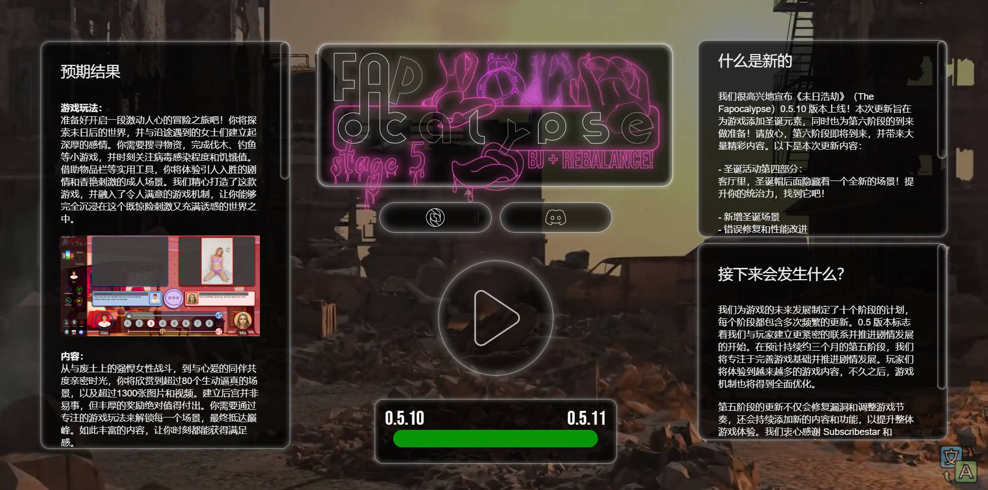 性爱末日/The Fapocalypse v0.5.10 浏览器汉化 PC端 汉化版 预览图