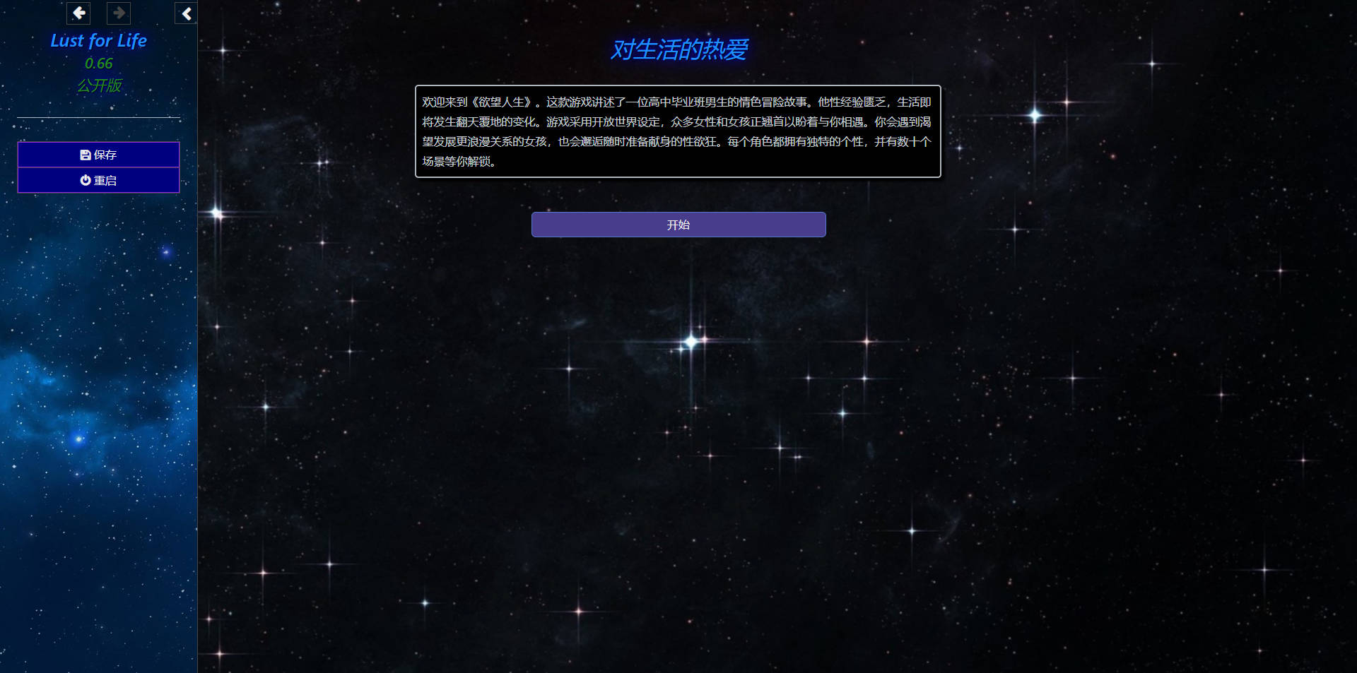 对生活的渴望/Lust for Life v0.66 浏览器汉化 PC端 汉化版 预览图