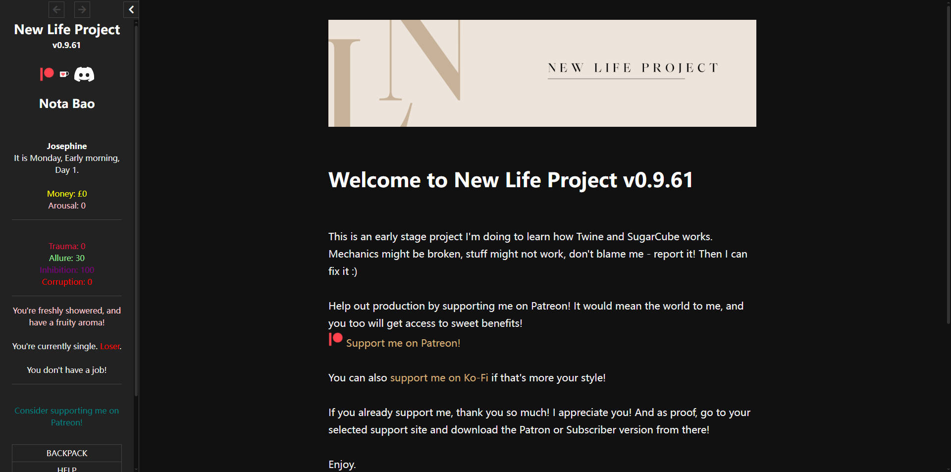 新生活计划/New Life Project v0.9.61 浏览器汉化 PC端 汉化版 预览图