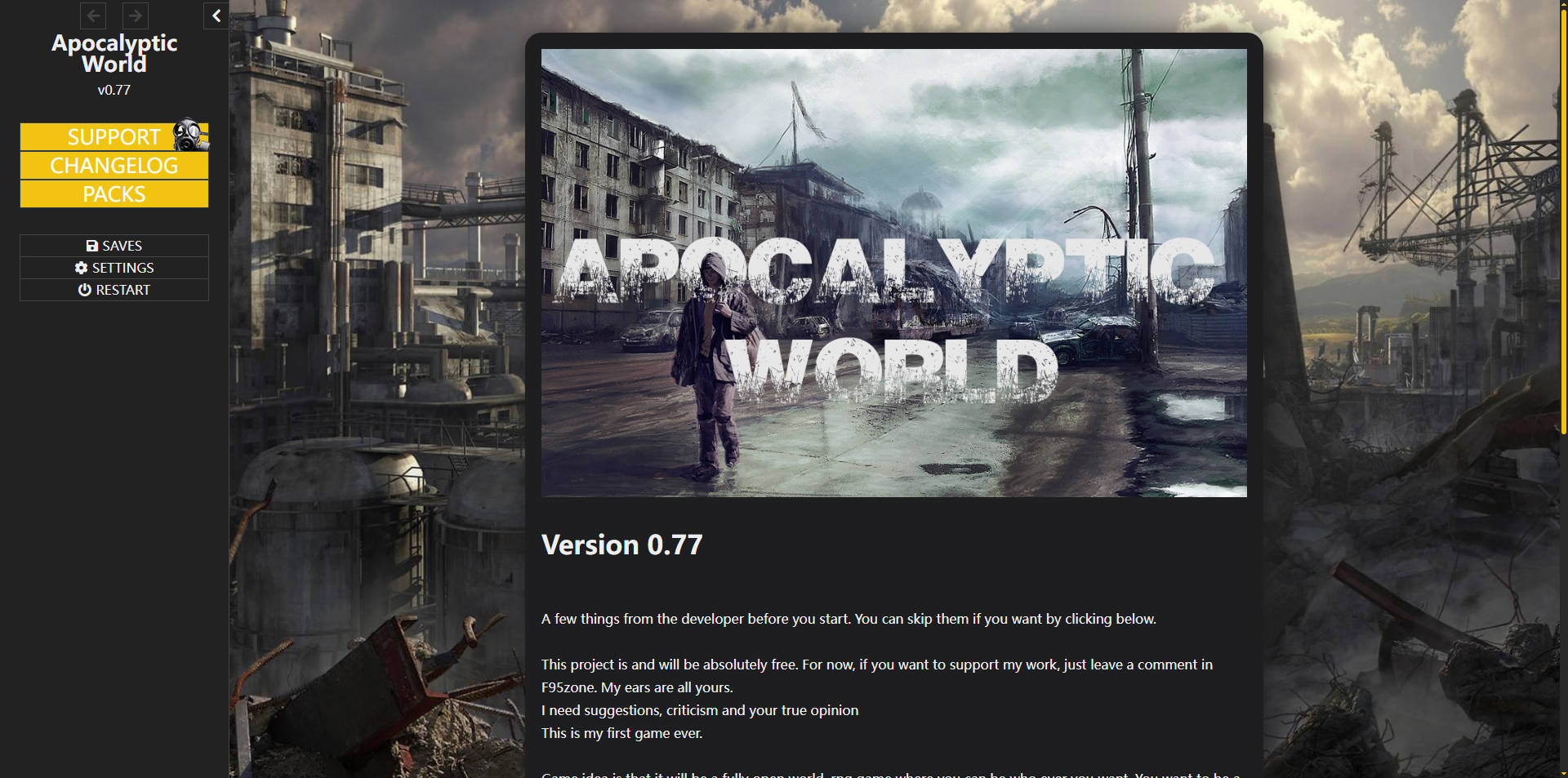 末日世界/Apocalyptic World v0.77 浏览器汉化 PC端 汉化版 预览图