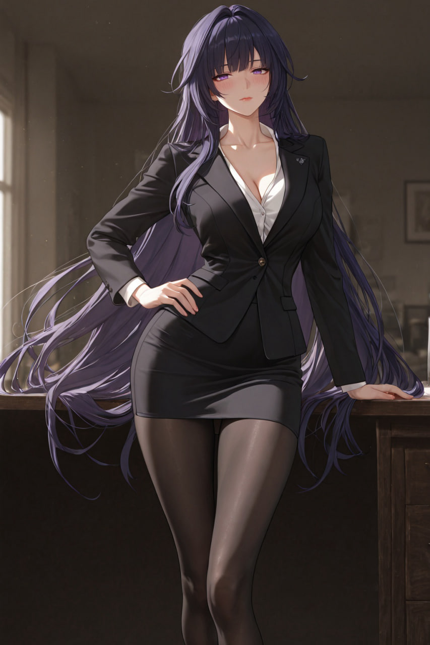 AI/中文 Yuni330雷电芽衣Raiden Mei - Office scene 漫画图集 预览图