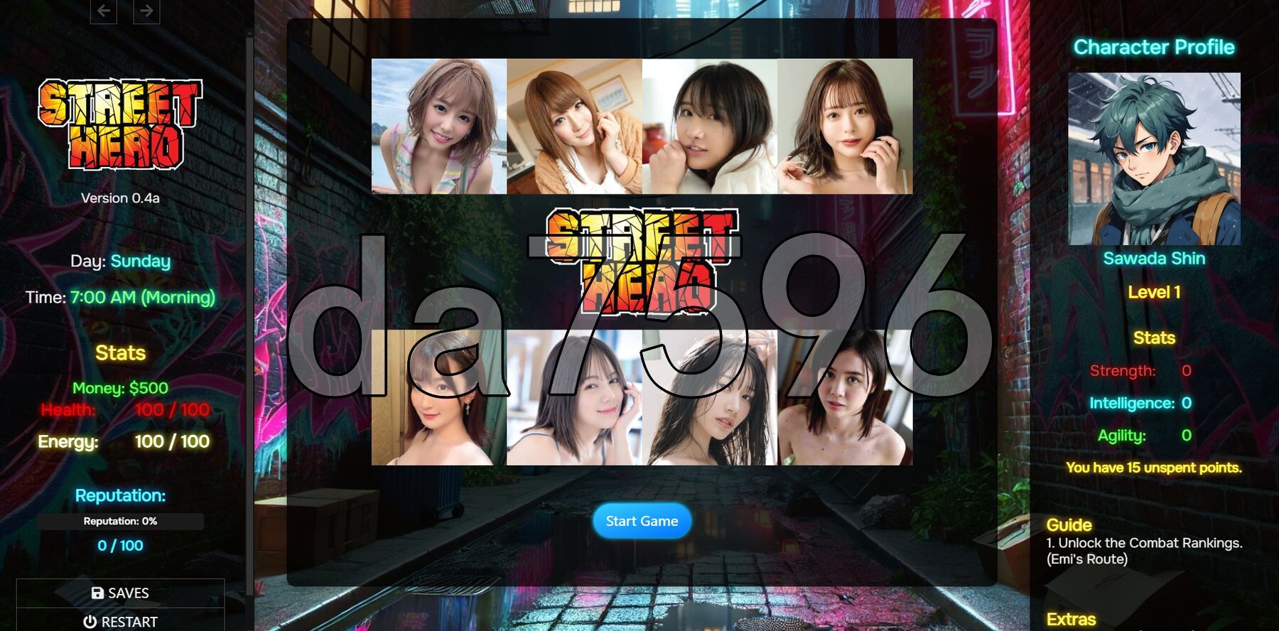 街头英雄 Street Hero V0.4a 浏览器转中文 PC端 汉化版 预览图