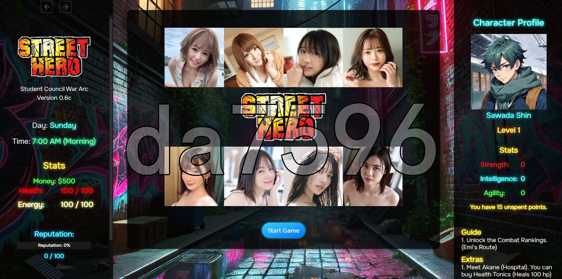 街头英雄 Street Hero V0.6c 浏览器转中文 PC端 汉化版 预览图