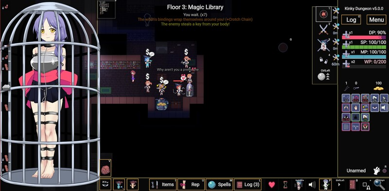 更新[佳作SLG/沙盒/触手/拘束捆绑] 变态地牢 Kinky Dungeon Ver5.4.78 官方中文版 v5.4.78 PC端 官中版 预览图