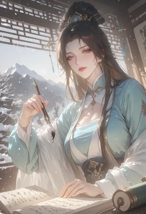 AI绘画江东小乔之美人书 AI绘画漫画图集 预览图