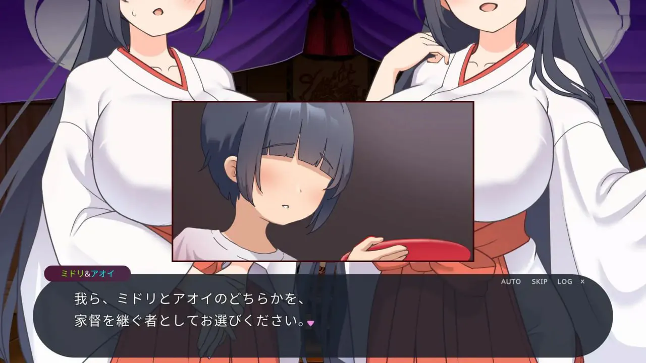 姐姐与正太村的淫习 v2.00/おねショタ村の淫習～お清楚双子巫女と孕ませ3PエッチするおさわりアニメーションSLG～ PC端 汉化版 预览图