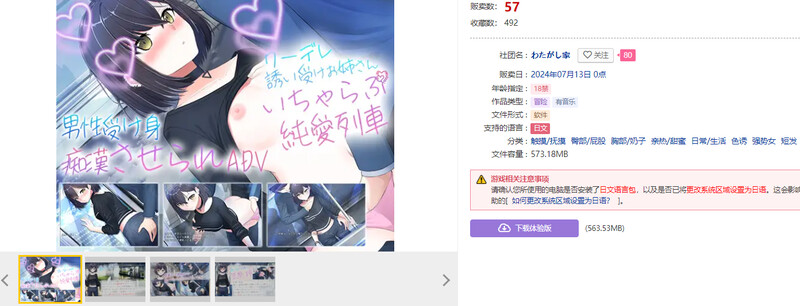 探索RPG/触摸抚摸/2C 冷艳的姐姐与甜蜜纯爱列车（クーデレ誘い受けお姉さんとのイチャラブ純愛列車）V1 PC端 预览图