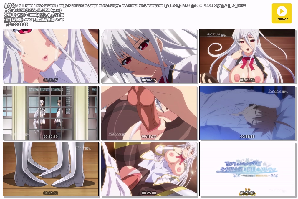 2D动画/里番/魔穗字幕聖ブリュンヒルデ学園少女騎士団と純白のパンティ THE ANIMATION 动漫视频 预览图