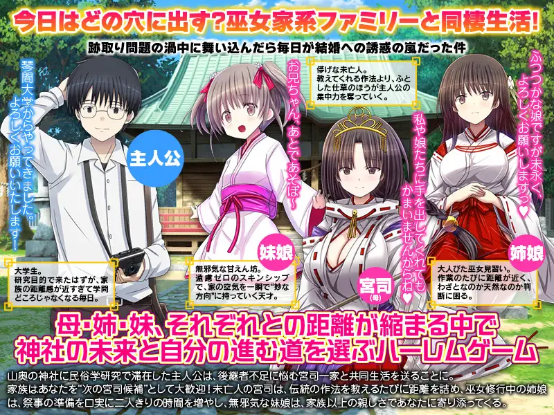 今天该题材哪个洞穴呢？我们家的神社正在招募上门女婿！今日はどの穴に出すぅ? うちの神社はお婿さん募集中！ PC端 AI汉化更新版 预览图