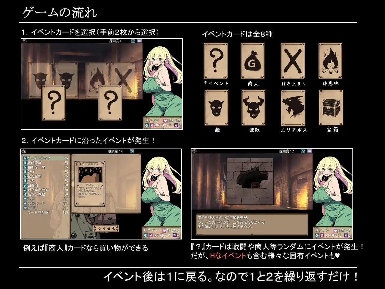 精灵少女莉菲雅与梦幻迷宫 エルフ少女リフィアと夢幻の迷宮 PC端 AI汉化版 预览图