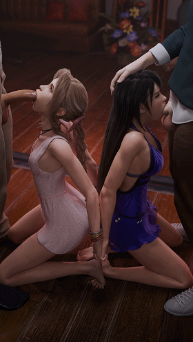 3D动画 VAM Pewposterous ：蒂法+爱丽丝+希里 动漫视频 预览图