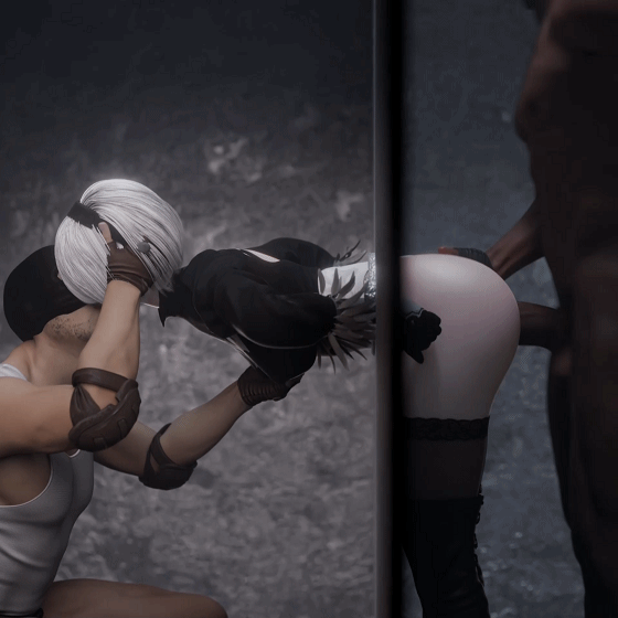 SKRev 5月新作：2B 壁尻 卡墙的性感御姐前后夹击冲突互动 动漫视频 预览图