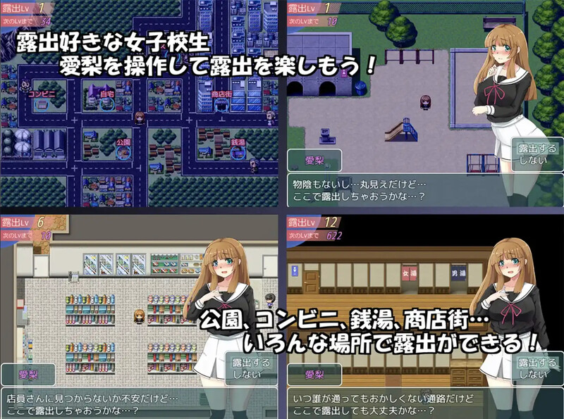 喜欢露出的高中妹子（真夜中の露出女子校生2）v1.0 汉化中文 双端 汉化版 预览图