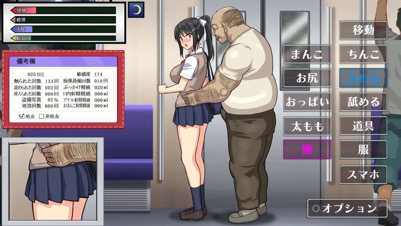 互动SLG/全动态/汉化 JK痴汉電車（JK痴漢電車 種付けおじさん）V2.0 PC端 AI汉化版 预览图