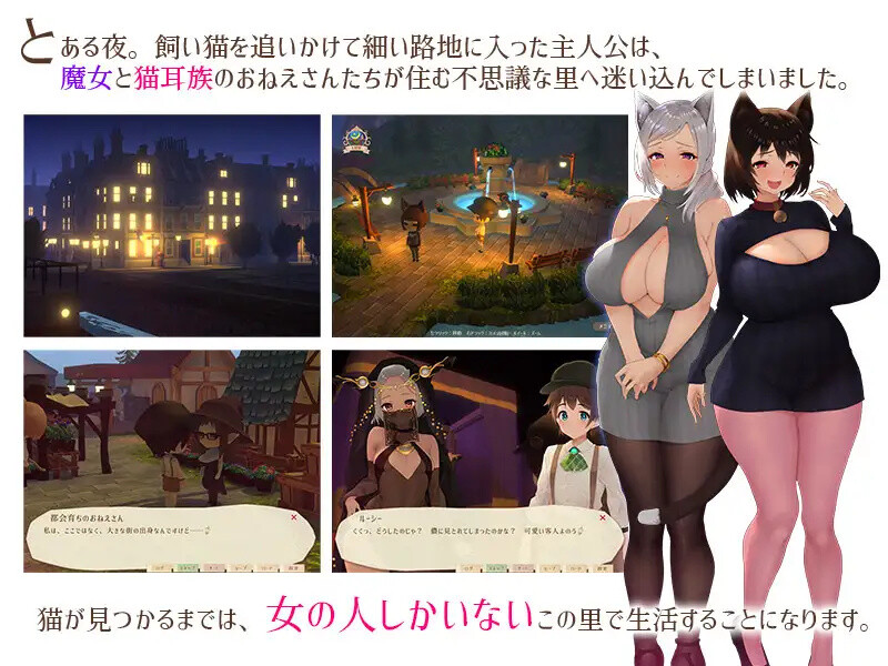 3D互动探索/全动态 魔女与猫的桃源乡（魔女と猫の隠れ里） V1.01 DL官方中文 PC端 官中完整版 预览图