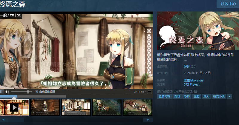 ST11月新作 猎奇SLG/血腥 终焉之森（終わりの森 -Forest of soul slave-）V1.0 STEA PC端 日文原版 预览图