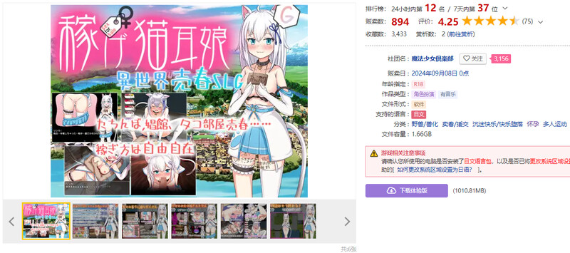 赚钱吧!猫耳娘～异世界社交SLG～ 稼げ猫耳娘 ～異世界社交SLG～ PC端 AI汉化完整版 预览图